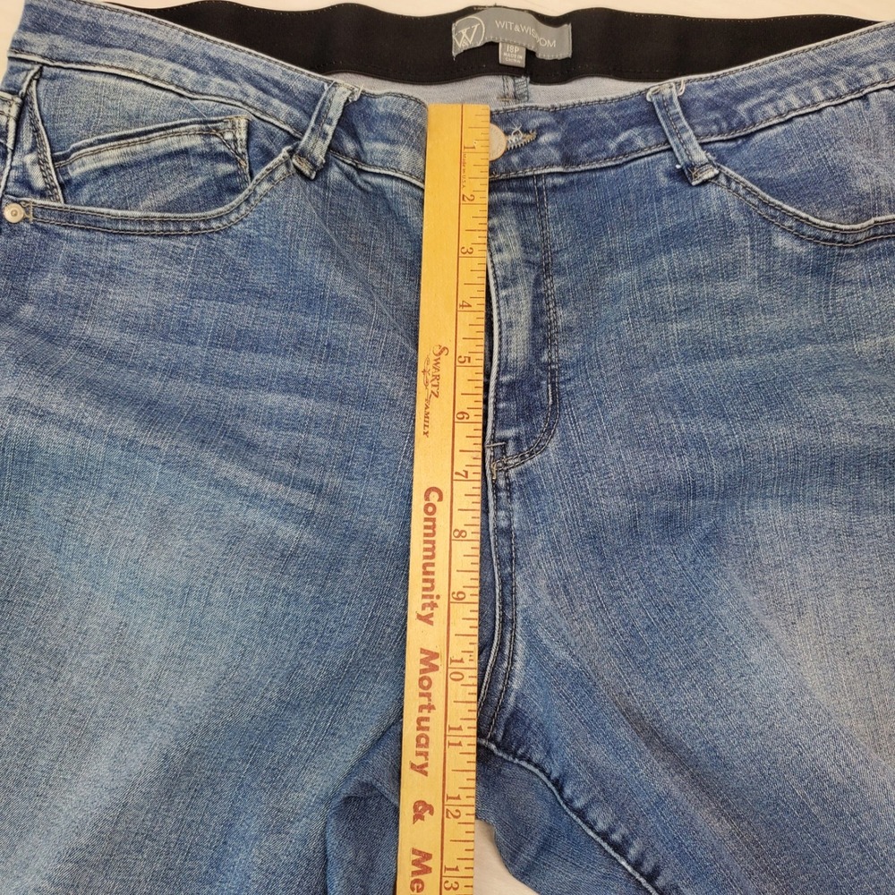 Wit & Wisdom Womens 18P Mid Rise Straight Leg Jeans Blue Wash Stretch Comfort‎ - Picture 4 of 11